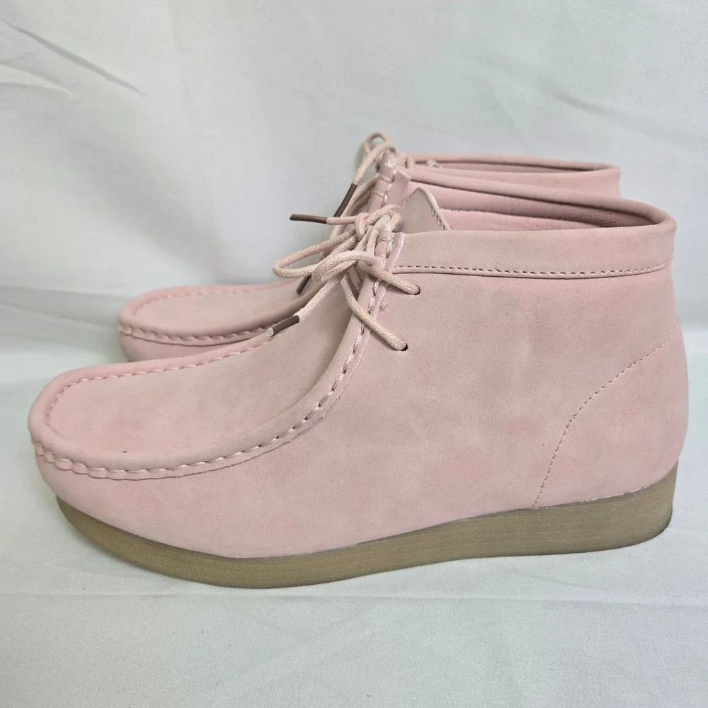 Amali Jason2 Desert Chukka Boot,‎ Lace Up Suede High Top, Pink Tan, Mens 7.5